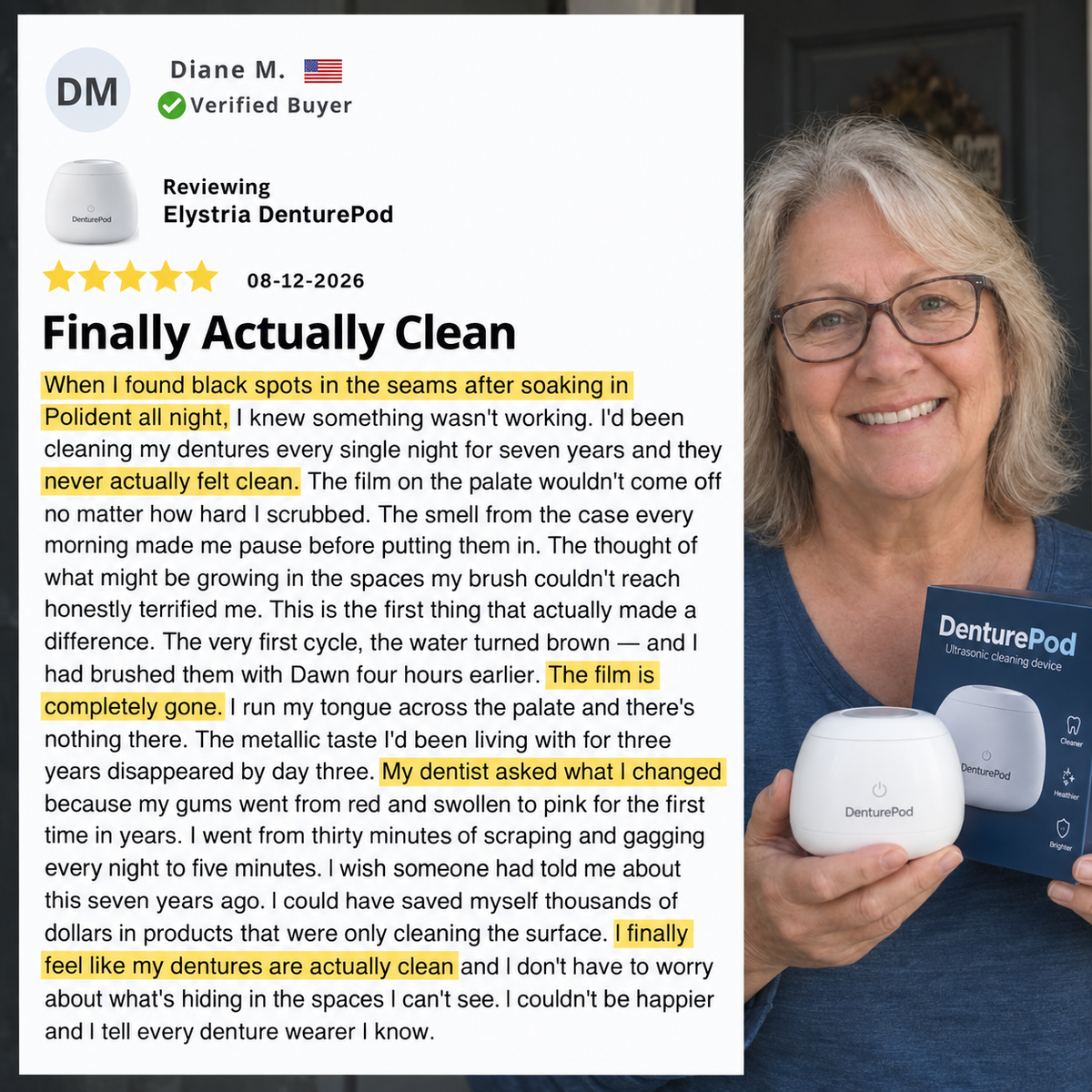 DenturePod™ Ultrasonic Denture Cleaner