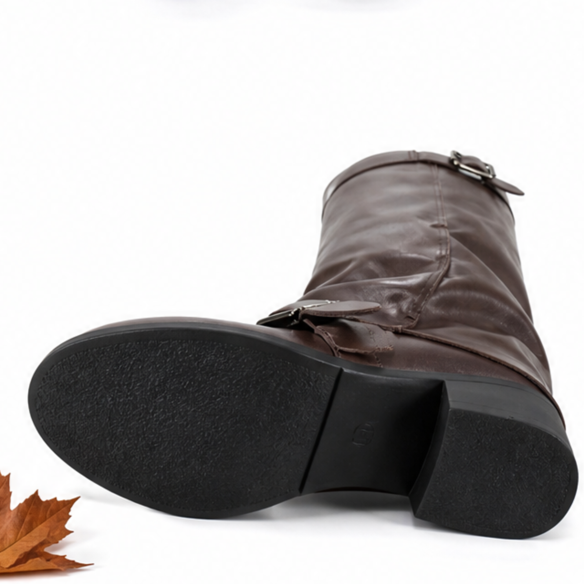 Fall Pure Brown Leather Boots